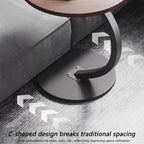 C Shaped End Table for Couchs, Couch Tables That Slide Under, Couch Side Table for Laptop, Suitable for Living Room, Bedroom and Small Spaces,White