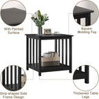 Treocho Large End Tables Living Room Set of 2 with Storage Shelf
