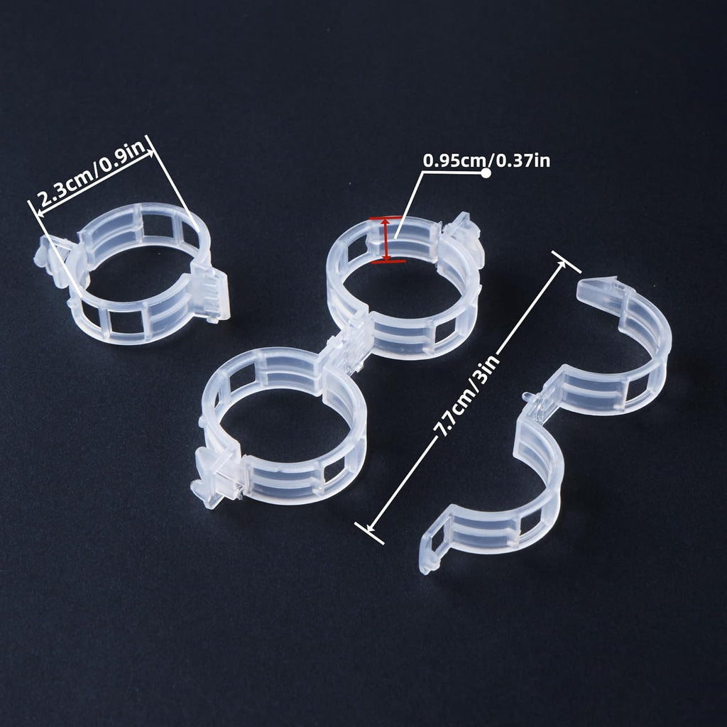 100 Pcs Plant Support Clips,Plastic Clips for Securing Plants,Tomato Vine Clips,Plant Fixing Clips,Garden Clips for Climbing Plants,Grape and Vine Vegetables (100, White)