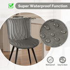 Dining Chair Set of 4 PU Leather Dining Room Chairs Upholstered Comfy Dining Chairs Modern Kitchen Armless Side Chair with Sturdy Metal Legs,Grey