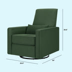 Davinci Piper Upholstered Recliner and Swivel Glider in Pine Green, Greenguard Gold & CertiPUR-US Certified