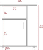 White Single Door Microwave Cabinet with 3 Side Shelves