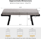 47" Upholstered Entryway Bench with Solid Wood Frame – Mid Century Modern End of Bed Bench, Dining Bench for Kitchen & Living Room, Grey