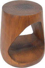 Merax Hollow MGO Accent Side Table, Unique Modern End Table with Wide Pedestal & Tabletop, Small Drink Tables for Living Room, Bedroom Night Stand Bedside Table, No Assembly Required, Brown