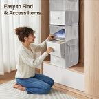 Pipishell 6-Shelf Hanging Closet Organizer, Hanging Shelves with 2 Separable 3-Tier Shelves, Closet Shelves Organizer with 3 Removable Drawers for Wardrobe, Nursery, Baby Clothes Organizer, White