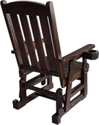 Fortune Candy Wooden Patio Glider for One Person, with High Back and Deep Contoured Seat, Solid Fir Wood, Heavy Duty 600 LBS (Deep Brown, 1-Seater)