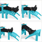 Adirondack Ottoman Set of 2, HDPE All Weather Patio Ottomans, Outdoor Footrest Adirondack Footrest Outdoor Patio Footstool for Porch, Pool, Lawn & Backyard, Turquoise