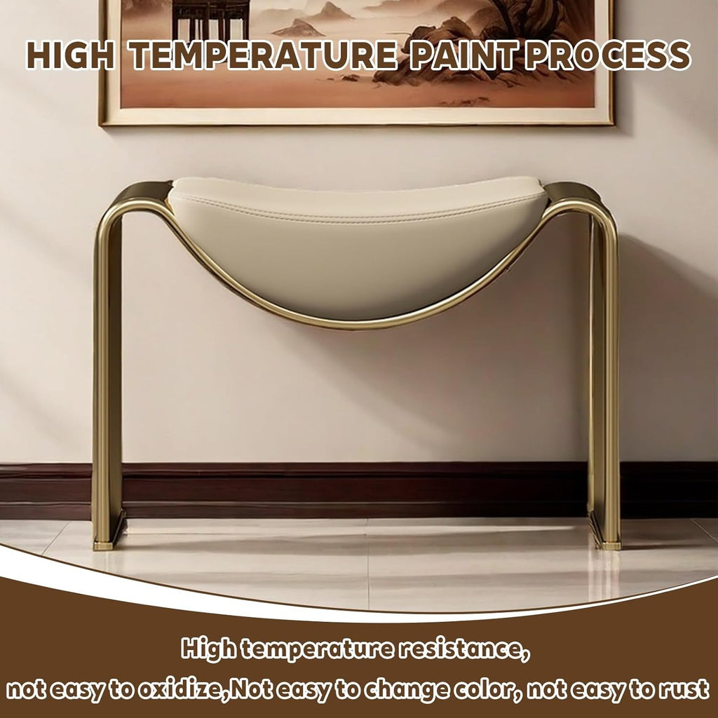 Bench for entryway with PU Leather Padded seat,Indoor midcentury end of Bed Bench,Dining Room Furniture with Metal Legs,Suitable for Entrance,Bedroom,Corridor