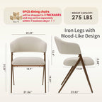COLAMY Modern Dining Chairs Set of 6, Upholstered Fabric Dining Room Kitchen Island Dinner Chairs with Iron Legs, Open Back and Padded Seat for Living Room/Bedroom/Restaurant/Cafe, Beige