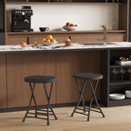 Garvee Folding Stool, Backless 18-Inch Stool, Portable with Handle, Foldable Bar Stool, Anti-Slip Feet, 600Lbs Capacity, for Bar Stools Kitchen Home Indoor and Outdoor Use (Black-12, 18)
