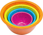 Confetti Nesting Mixing Bowls Set - 4-Piece Colorful Kitchen Bowls (18oz, 1.25QT, 2.5QT, 4QT) - BPA-Free, Dishwasher Safe, Space-Saving Design Vibrant Color