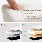 CAROLMADE Folding Storage Ottoman Cube Sherpa Footstool with Wood Legs Ottoman Footrest for Living Room and Bedroom, White 15"x12.6"x15.4"