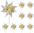 10 Pack Reflective Pinwheels for Yard and Garden,Wind Spinners Outdoor Bird Scare Devices,Sparkly Windmills for Garden Decor Scare Birds Away,Yard Wind Spinners for Outside Patio