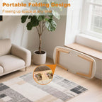 Foldable Coffee Table for Small Spaces, Low Study Table for Sitting On The Floor, Wood Folding Coffee Tables for Living Room, Bedroom, Home Office, Apartment, Dorm (White)