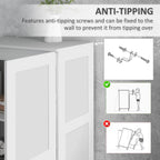 HOMCOM 71" Tall Storage Cabinet with Movable Storage Shelves, Modern Style Pantry Cabinet with Soft Close Doors, White
