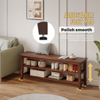 Wood Shoe Bench for Entryway,Bench with Shoe Rack,Storage Shoe Organizer for Hallway,Living Room,Bedroom (Brown, 47.24''W×11.81‘’D×17.71‘’H)