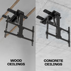 VIVO Black Electric Ceiling TV Mount for 37 to 70 in Screens, MOUNT-E-FD75C | Large Motorized Flip Down TV Mount, Pitched Roof VESA Mount, Heavy Duty Steel, App and Voice Control, Holds 99 lbs