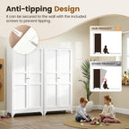 Yizosh Metal Pantry Cabinet, 75" Kitchen Pantry with 2 Door and 4 Adjustable Shelves,White Metal Pantry Storage Cabinet,Cupboard for Kitchen,Dining Room,Living Room and Bathroom