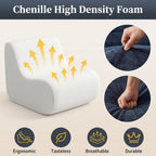 Memory Foam Bean Bag Chair, Gray | Compact Lazy Sofa Sack & Floor Couch, Soft Supportive Seat for Bedroom Living Room Office & Home Use