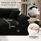 Modular Sectional Sofa Cloud Couch,Down Filled Comfy Cloud Modern Sofa,Black Linen L Shape Oversized Couch Cushion Covers Removable Furniture for Living Room