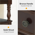 Tribesigns Wood End Table with 2 Drawers, Mid-Century Wooden Slim Side Table Nightstands with Storage Shelf, Accent Table for Living Room, Easy to Assemble (2)