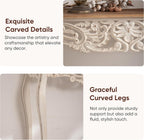 Console Table for Entryway with Carved Details, 43.31" Long Sofa Table Behind Couch, Vintage French Country Entry Table with Wood Carvings and Curved Legs for Hallway, Living Room - Antique White