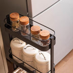 Narrow 3 Tier Rolling Cart, Slim Storage Cart for Bathroom Kitchen
