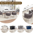 Velvet Dining Chairs Set of 6, Upholstered Dining Room Chairs with Metal Legs, Sillas de Comedor Modernas 6, Modern Kitchen Chairs for Dining Room, Living Room, Kitchen, Bedroom, Grey