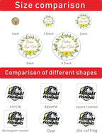 Custom Stickers for Weddings, Birthdays & Businesses - Personalized Labels with Your Logo - Waterproof, Fade and Heat Resistant - Pack of 100-1000 (Wreath V, 2.5 Inch)