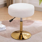Vanity Chair Adjustable Vanity Stool for Vanity Swivel Vanity Stool Chair Ottoman Gold Base White