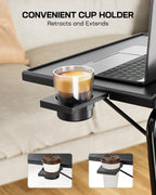 LORYERGO TV Tray - TV Table for Eating, Folding Table Trays with 6 Height & 3 Tilt Angle, TV Tray Table with Cup Holder, Dinner Tray for Eating or Working on Couch, Bed, Living Room, Home & Office