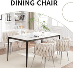 Velvet Dining Chairs Set of 4, Upholstered Dining Room Chairs with Metal Legs, Sillas de Comedor Modernas 4, Modern Kitchen Chairs for Dining Room, Living Room, Kitchen, Bedroom, Beige