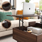 HAIOOU Lift Top Coffee Table with Storage, Mid Century Modern Coffee Tables with Drawer for Living Room,Walnut Rectangular Center Table with Pine Leg Anti-Scratching, Home, Office