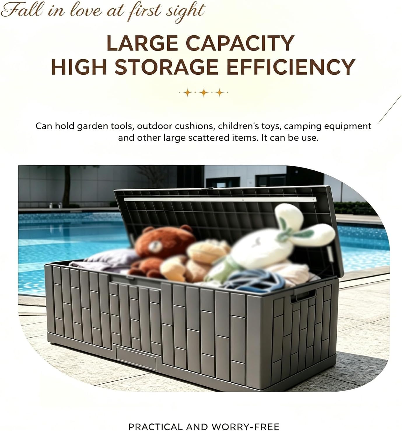Outdoor Storage Box With Lock Slot, Package Delivery Boxes For Outside, Features Extra-large Storage Space, Deck Boxes Outdoor Waterproof, for A Wide Range Of Applications(Small)