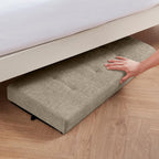 Ornavo Home 30" Large Storage Ottoman Bench with Legs, Taupe | Foot Rest Stool; Ottoman with Hidden Storage; Ideal for Bedroom, Living Room, Entryway or Home Office