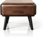 Furniture of America Nazaen Modern 2-Piece Coffee Table Set, Rich Walnut | Solid Wood 48-inch Coffee Table and 25-inch End Table with Drawers and Splayed Legs for Living Room, Home Office