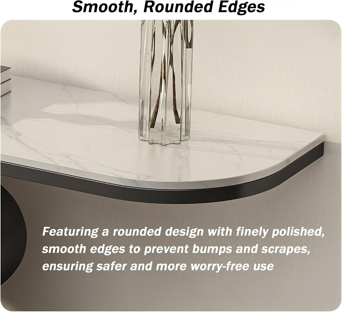 Modern Console Table with Sintered Stone Top | Narrow Console Table with Metal Frame, for Hallway Living Room Bedroom Hotel & Behind Sofa(Black-B,150x30x80cm)