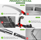 Walensee Pole Saws for Tree Trimming,7.2-27FT Extendable Tree Pruner,Manual Branch Timmer with Blade and Scissors High Branches Pruning Fiberglass Pole Pruner and Cutter Garden Tool with Storage Bag