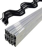 6.6 ft Set of 20 Greenhouse Spring Wire and Lock Channel Kit, PVC-Coated Wires and Aluminum Lock Channels for Greenhouse Plastic Film,Shade Cloth