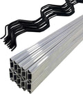 20 Set 6.6 Ft Greenhouse Lock Channel and Spring Wire，Aluminum Alloy Lock Channel and PVC Coated Spring Wires for Fixing Greenhouse Plastic Cover