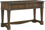 Lexicon Rectangle Wood Sofa Table with 2 Dovetail Drawers, Cherry Veneer Console Table with Antique Bronze Knobs & Sturdy Wood Construction for Elegant Living Room, Entryway, Easy Assembly, Brown