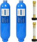2 Pack RV Inline Water Filter with 2 Flexible Hose Protector, Reduce Bad Taste, Odors, Rust, Chlorine, Fluoride and Sediment in Drinking Water, Dedicated for RVs Campers Marines