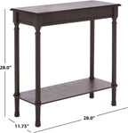 SAFAVIEH Furniture - Tinsley Rectangle Console Table - Dark Chocolate - Solid Wood - Farmhouse Turned-Leg Design - Ideal for Entryway, Living Room, Hallway, 28" W x 11.75" D x 28" H (CNS5724D)