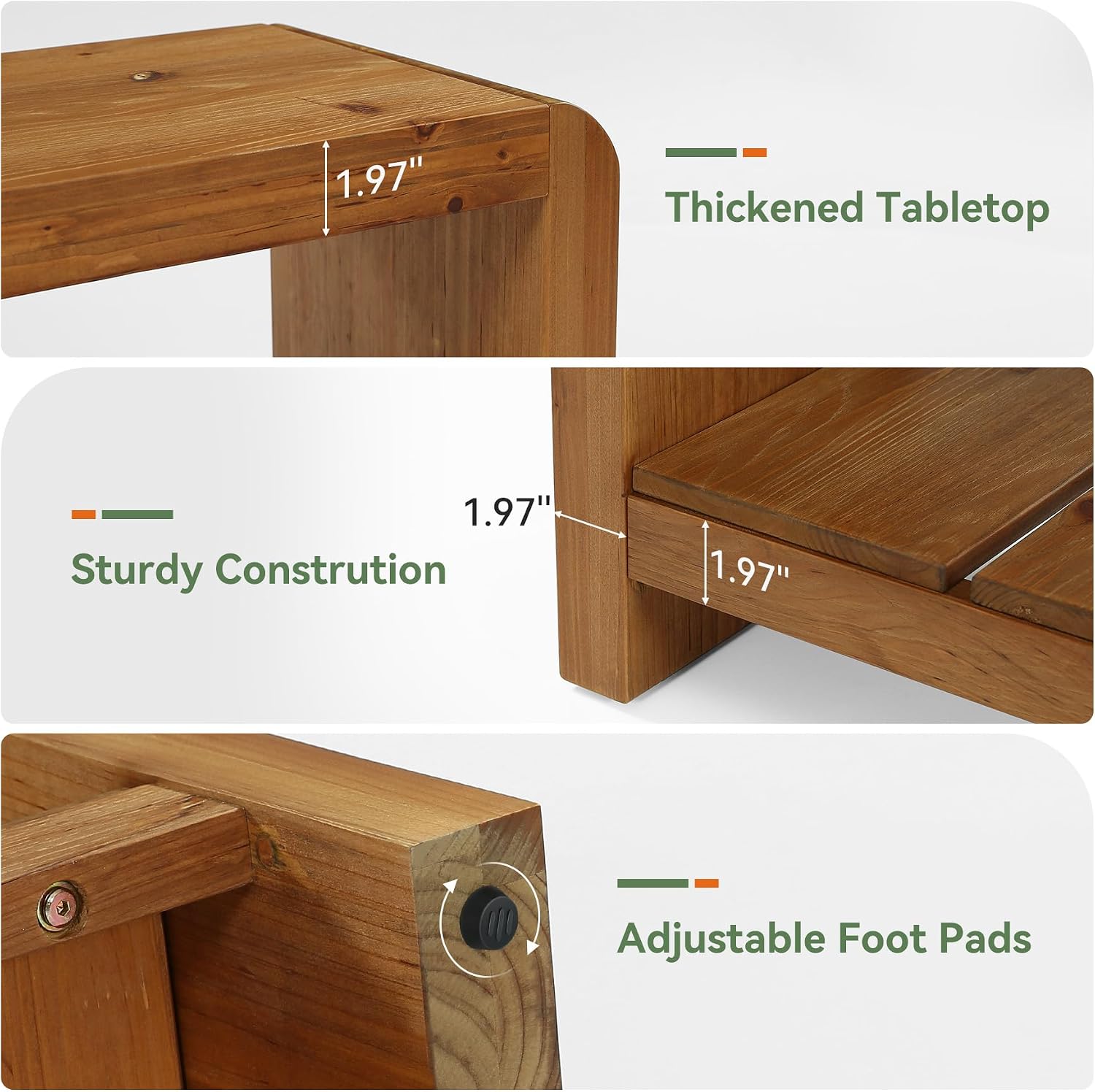 Solid Wood Entryway Bench with Shoe Storage, 59.06-Inch Long Shoe Bench with Open Shelf, Farmhouse End of Bed Seating for Hallway, Foyer, Bedroom, Walnut Brown