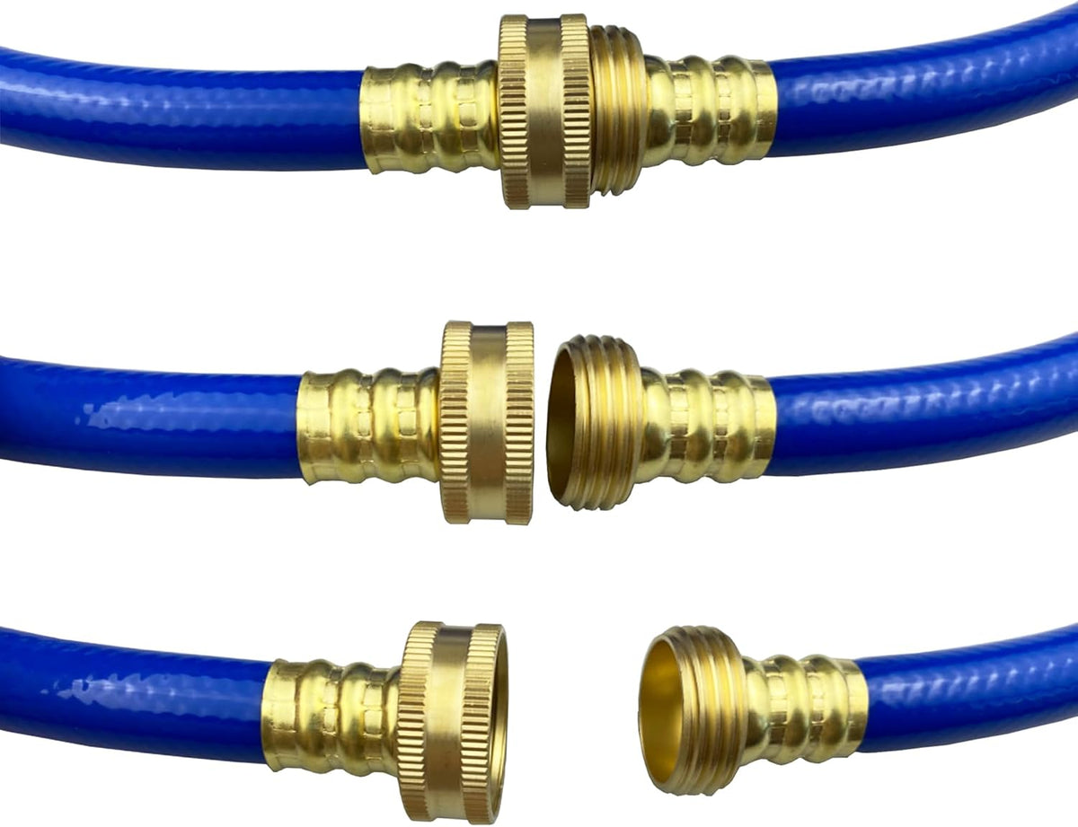PVC Garden Hose 1/2 Inch Green Heavy Duty Water Hose with Solid Brass Fittings,No Leaking, Flexible,for outdoors,Lawns,Patio (3 FT, Blue, Brass Fittings)