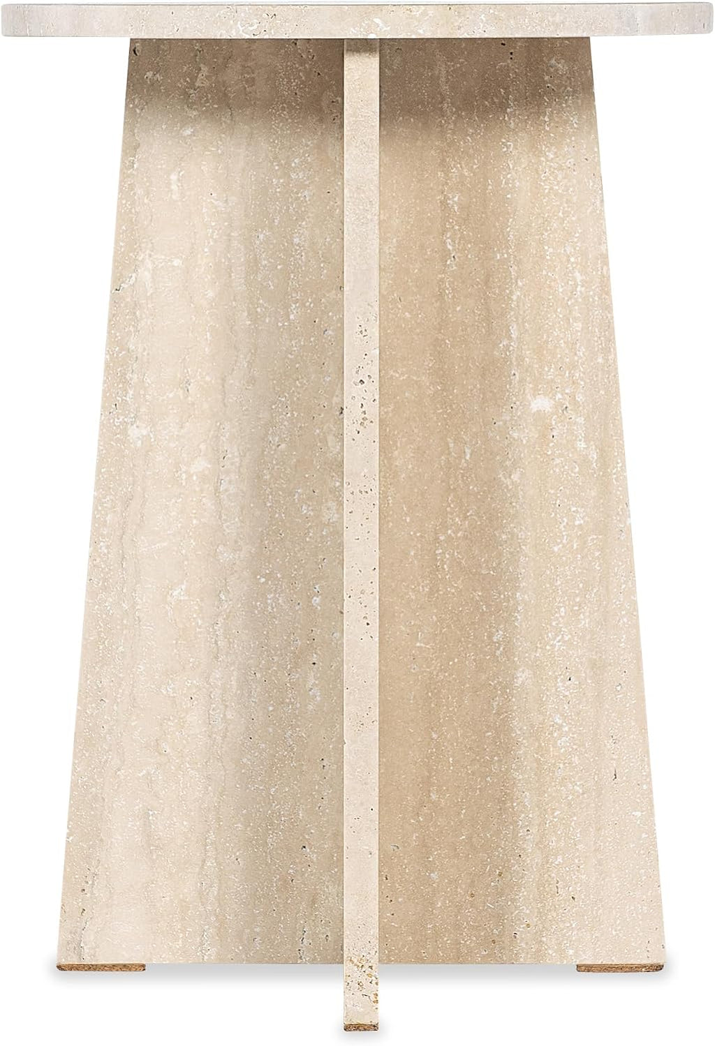 Hooker Melange Cirque Spot Table with Cream Colored Travertine Xalapa Honed Stone