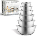 COOK WITH COLOR Stainless Steel Mixing Bowls Set - Nesting Bowls, 6 Pieces, Silver
