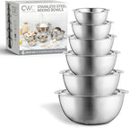 COOK WITH COLOR Stainless Steel Mixing Bowls Set - Nesting Bowls, 6 Pieces, Silver