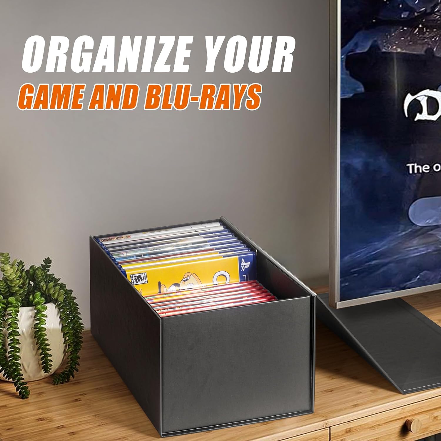 Video Game Storage Boxes, Blu-Ray Storage Boxes, Magnetic Video Game Box Protector Case, Store Up to 20 Cases – 1 Pack