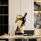 XINXUAN Wine Holder Countertop, Horse Head Wine Racks Decor for Bar Decorations for Home, Home, Shelf, Pantry Organizers and Storage, Wine Accessories for Wine Lovers, Gift (Yellow)
